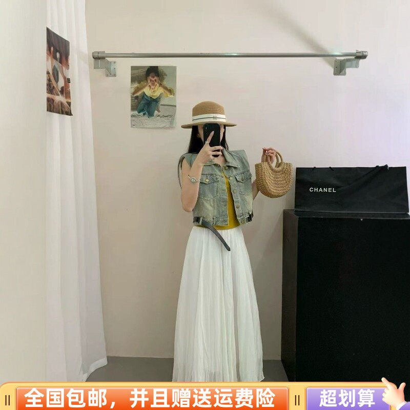 2026夏季新品韩版宽松显瘦牛仔马甲外套加背心两件套套装时尚女潮