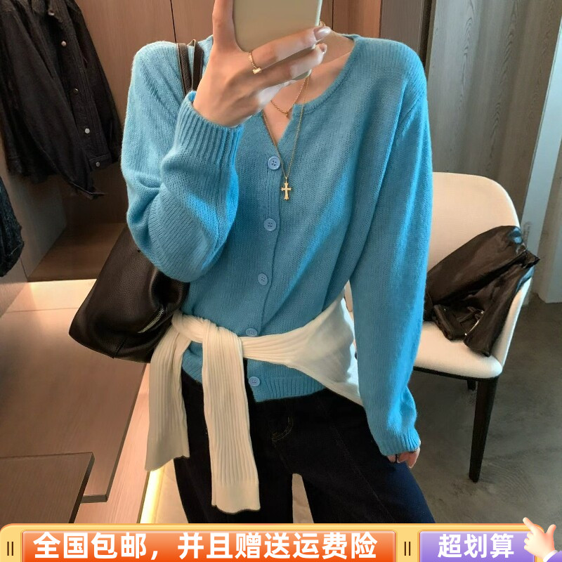 秋季韩版显瘦减龄羊毛针织开衫女