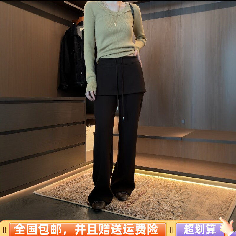 秋季韩版高腰显瘦直筒休闲裤女