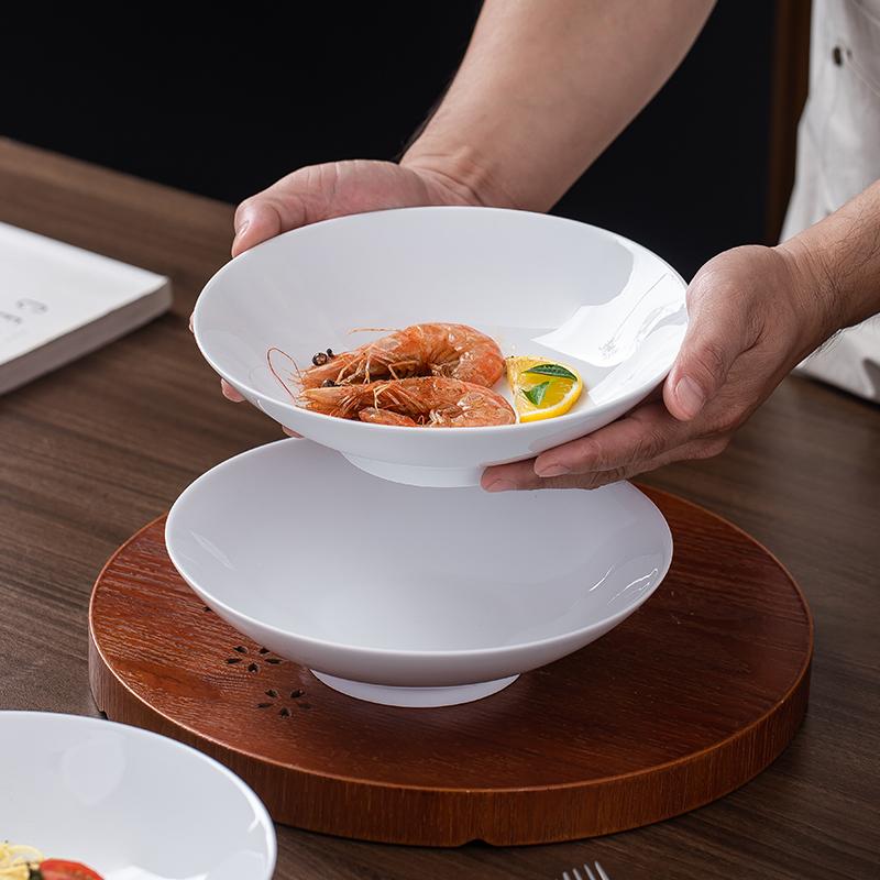 中式釉下彩高白泥斗笠碗