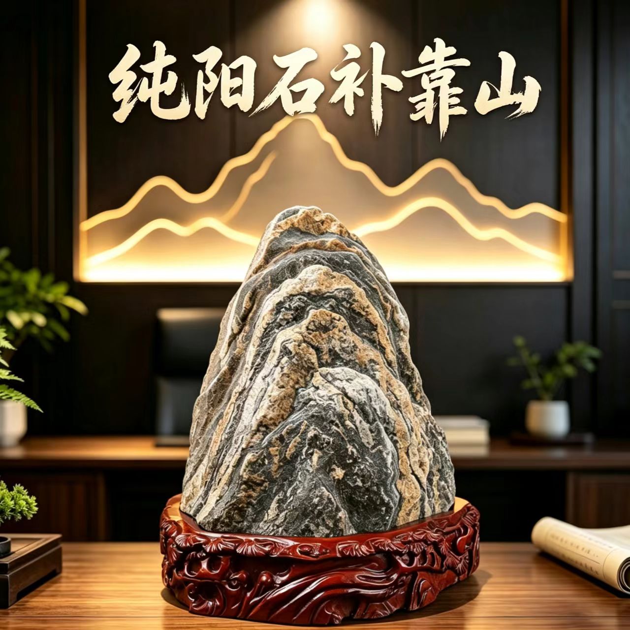 正宗纯阳石原石靠山石阳面石补角石敢当稳如泰山客厅办公风水摆件