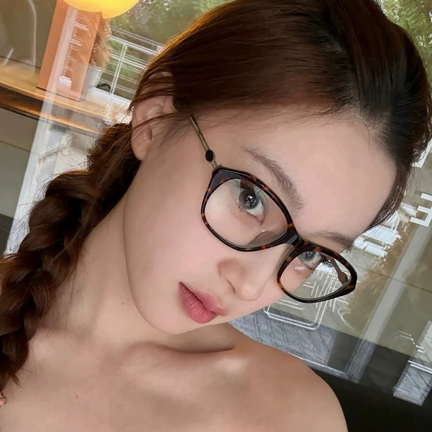 韩版猫眼玳瑁色眼镜框女方圆脸显瘦大框素颜高级感防蓝光近视镜架