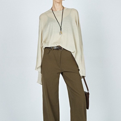 现货MSTHEM德国超细细腻裸感_重工解构超大廓形蝙蝠袖上衣 高