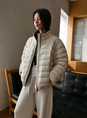 时简 隐形小火炉 轻盈保暖防风立领排骨羽绒服秋冬鸭绒外套02157