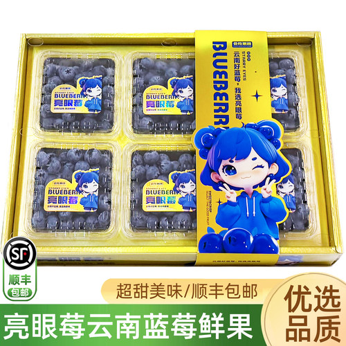 亮眼莓云南蓝莓125g/盒顺丰