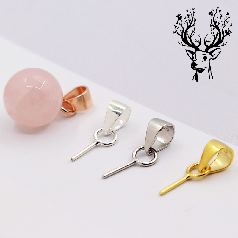 diy纯银吊坠手工托盘半孔珠