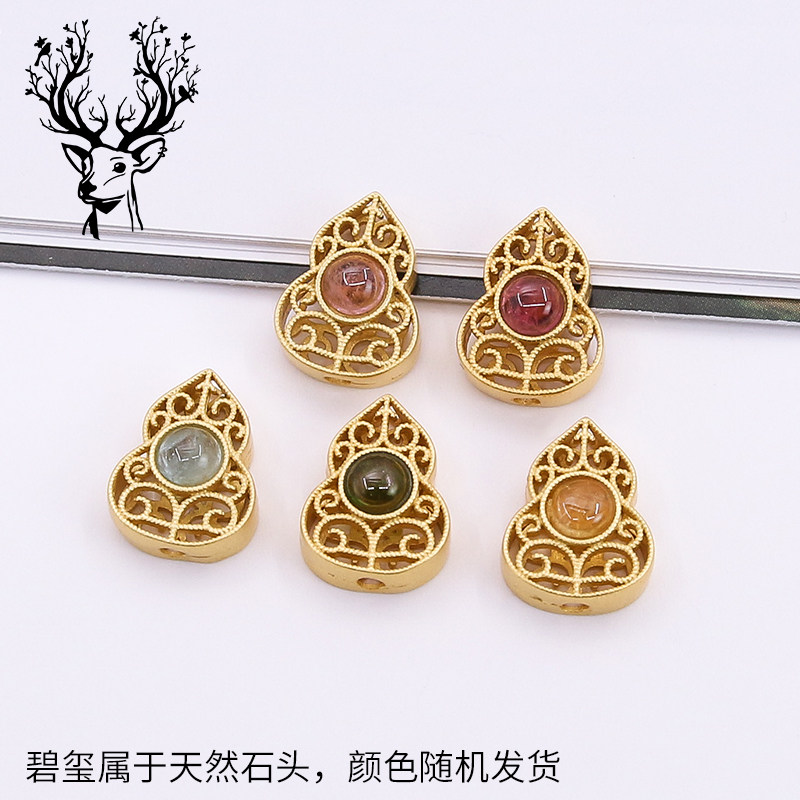 纯银镂空葫芦隔珠吊坠