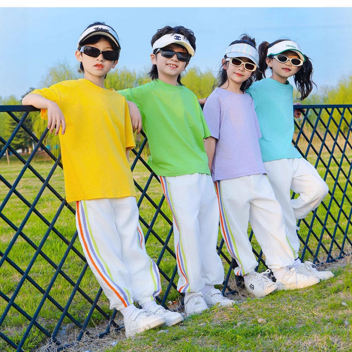 六一儿童演出服糖果色幼儿园多巴胺表演小学生毕业照啦啦队班服装