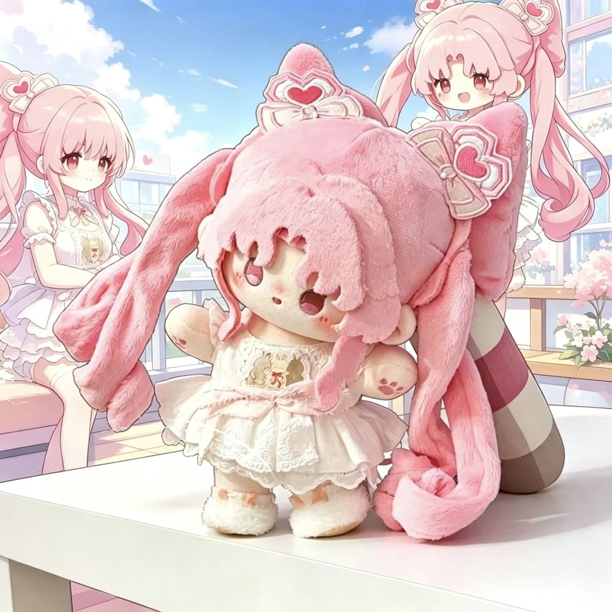 梦暖暖苏暖暖属性20cm炸毛可爱换装原创正版同人棉花娃娃小公仔 - 实物图