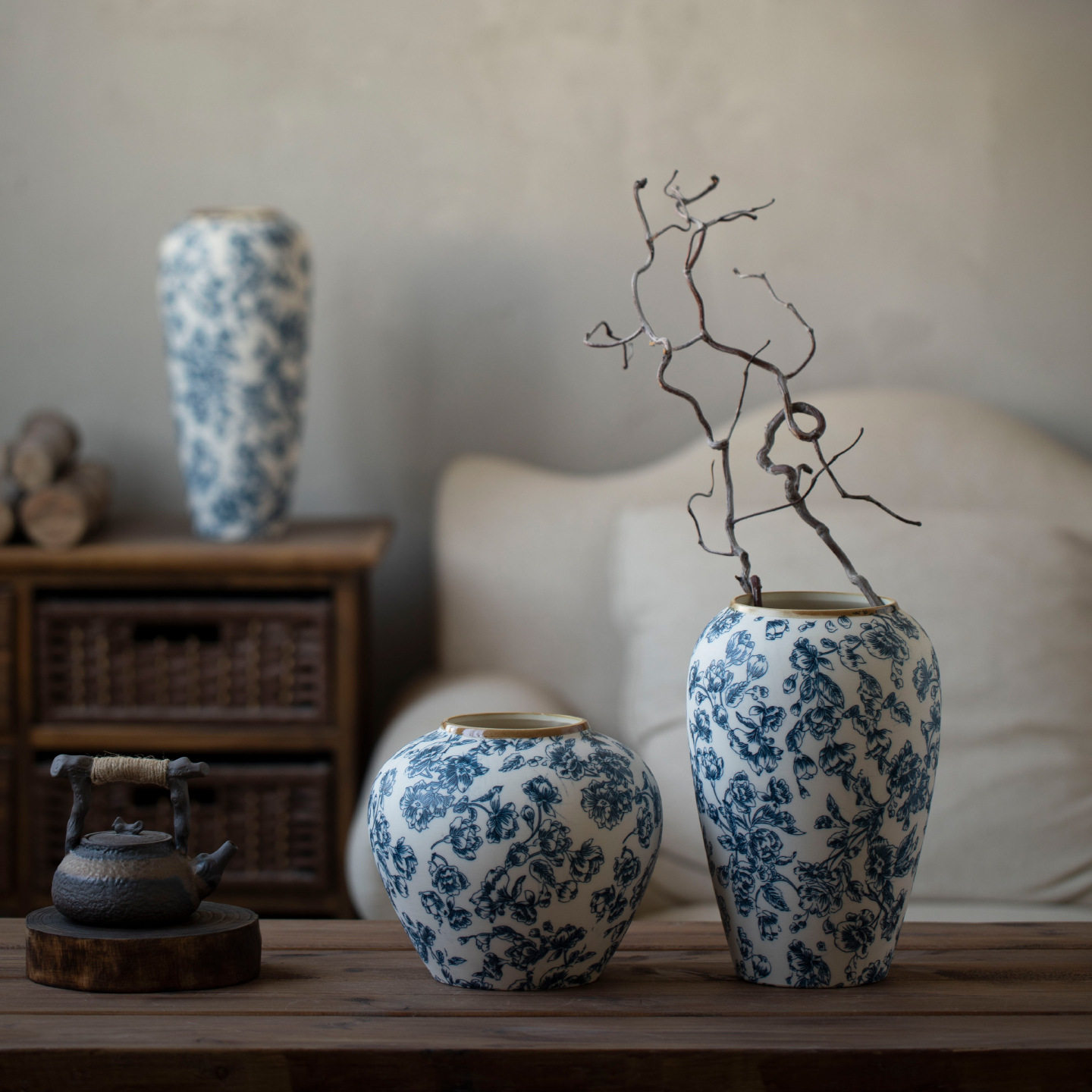 新中式陶瓷花瓶复古怀旧陶罐贴花牡丹轻奢花器装饰品摆件,家居饰品,花瓶,淘宝优惠券,粉丝福利购,淘宝优惠卷