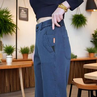 啄木鸟春秋季莱赛尔休闲裤百搭宽松弹力直筒男士长裤子加绒秋冬款