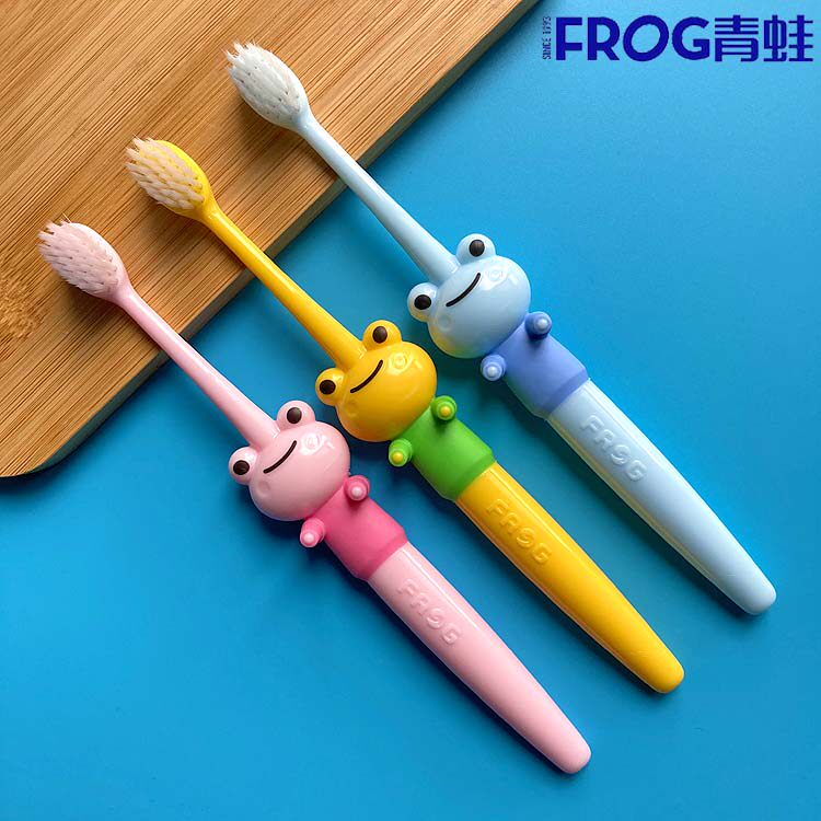 官方正品儿童牙刷软毛3-12岁宝贝853a青蛙牙刷纤细小头经济实用款