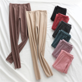 棉秋裤 衬裤 女秋冬高腰加绒加厚紧身内穿打底裤 德绒贴身无痕保暖裤