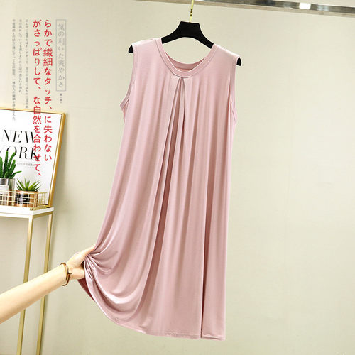 莫代尔连衣裙女夏季无袖打底裙