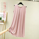 莫代尔连衣裙女夏季 宽松家居服可外穿睡裙圆领打底裙 大码 薄款 无袖