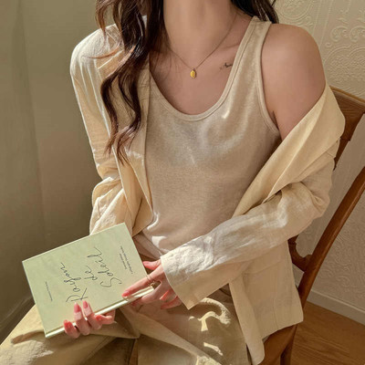 宽松慵懒风打底小吊带背心女夏内搭遮副乳无袖上衣外穿百搭松弛感