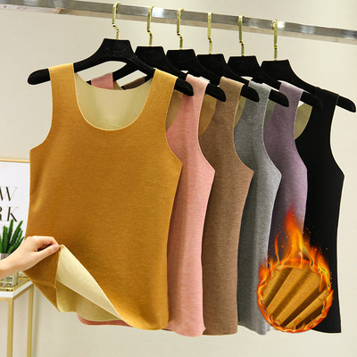 无痕自发热蚕丝德绒背心女