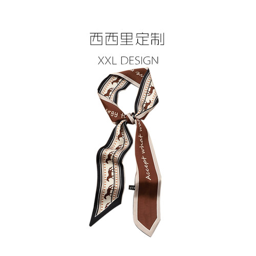 丝巾小长条女复古高级感衬衫