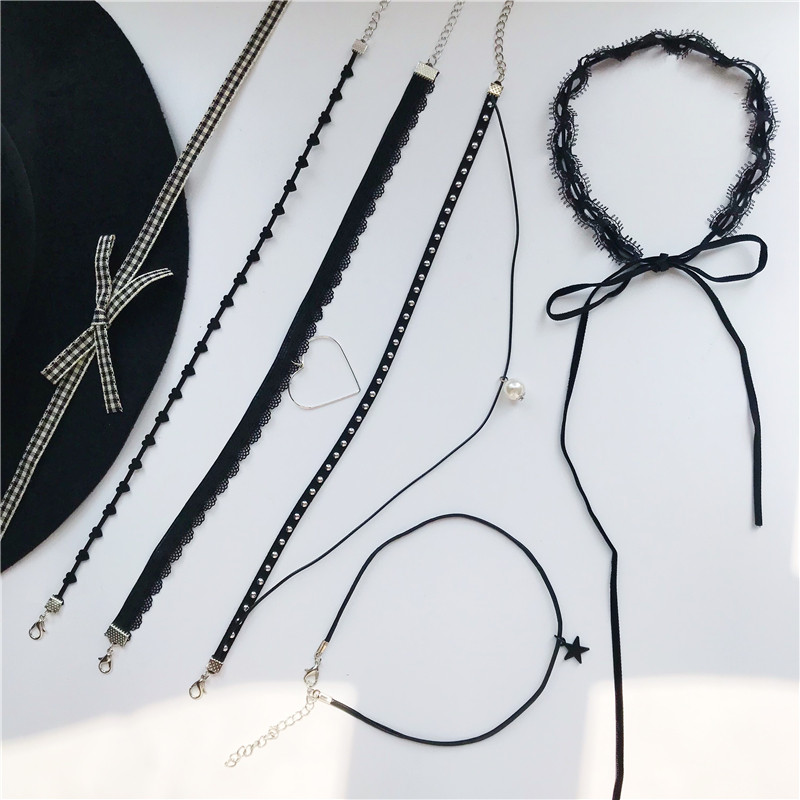 【弥雾】神秘百搭黑色锁骨链网红同款蕾丝短款项链choker脖子饰品|msdalam kategori Aksesori/Barang Kemas Fesyen, kalung - dari Buy2taobao.com untuk memberikan perkhidmatan ejen Taobao profesional membeli