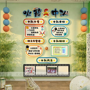 火箭中队角风采展示布置墙贴扬帆星辰少先队员班级文化墙教室装饰