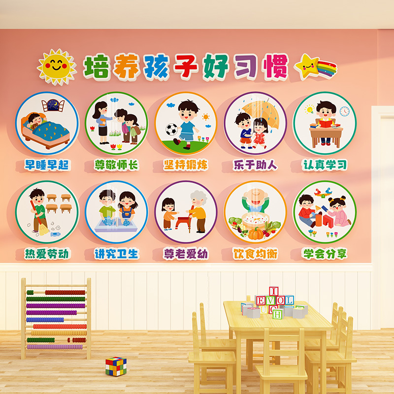 幼儿园环创雪弗板3d立体墙贴