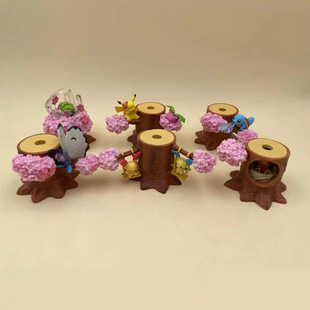 神奇宝贝 森林篇 皮卡丘 火雉鸡 谢米 杰尼龟 巴大蝶 Q版盒蛋公仔