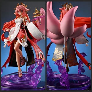 二次元美少女 GK 圣殿 八重神子 狐之真意 大巫女 模型 盒装手办