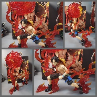 海贼王 GK 三兄弟 第一弹 炎帝 火球艾斯 火焰场景 模型 盒装手办