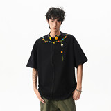 无影墙260克双纱花卉项链印花短袖T恤HWHW32-特P28控58，男装T恤，星座514A（原614）