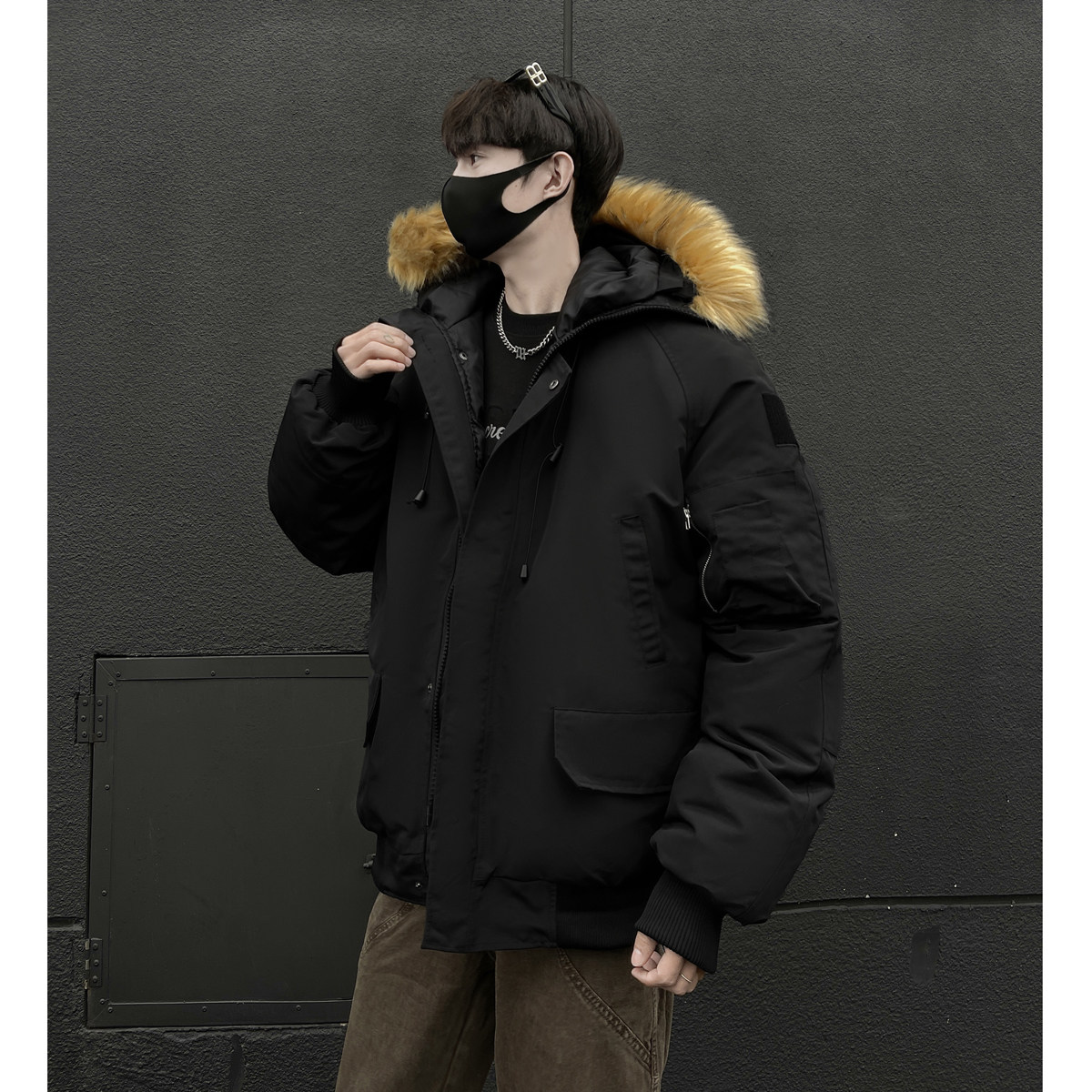 冬季1毛领派克服手塞棉美式复古工装bf外套棉服1713-MF77-P168,男装棉衣,星座514A（原614）