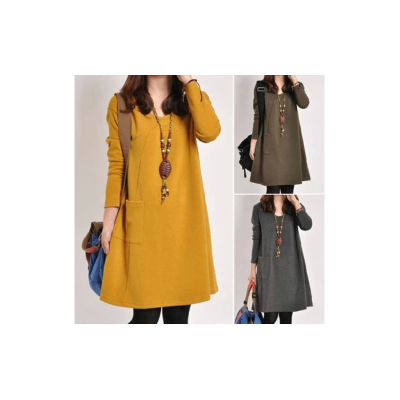 春秋大码女装胖mm2025秋冬新款宽松显瘦中长款连衣裙打底裙子