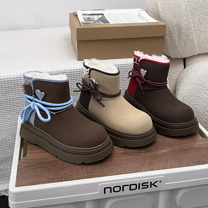 厚底皮毛一体加绒保暖雪地靴