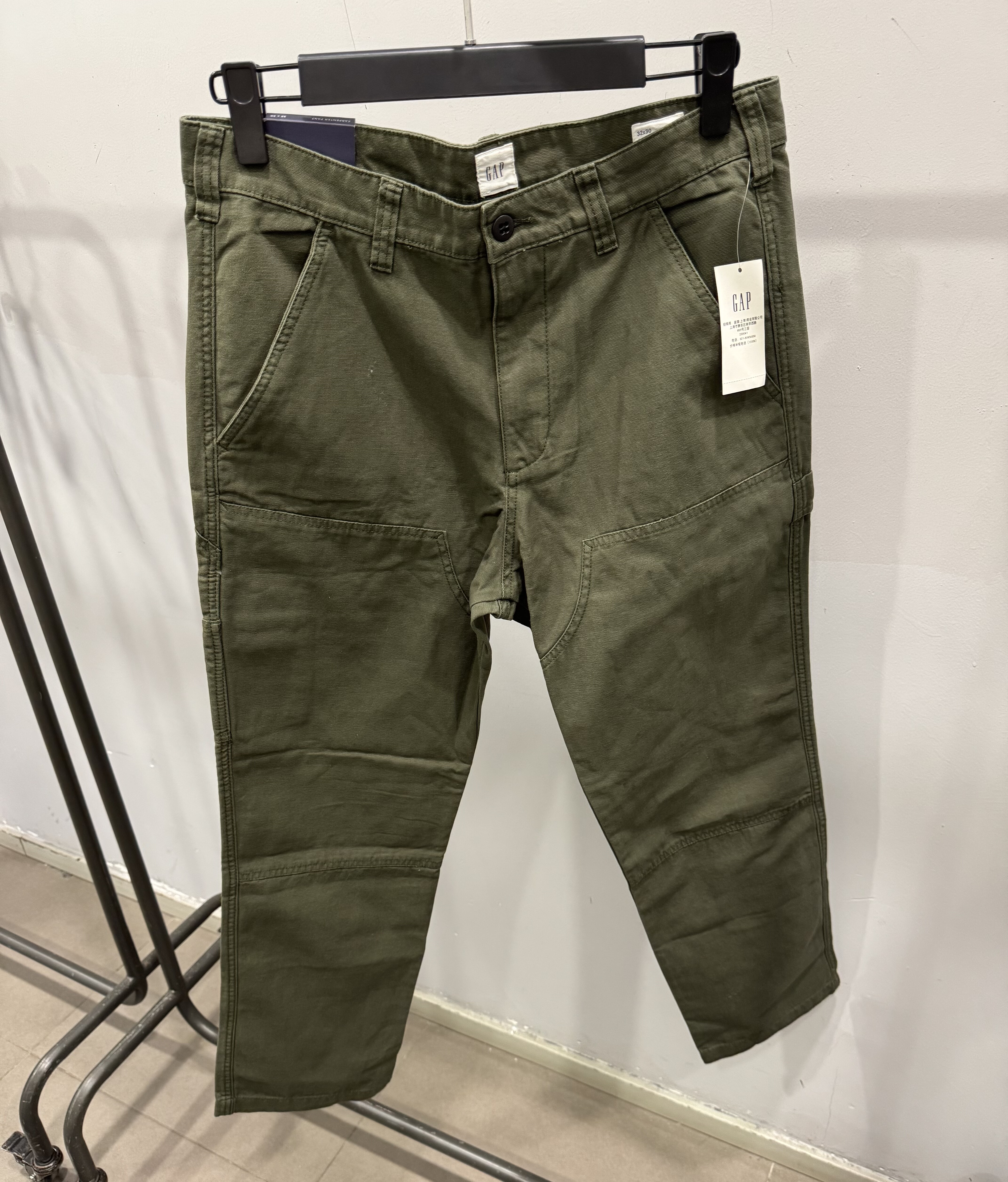 GAP 2025复古帆布宽松直筒工装休闲裤 男女款多口袋 中腰745030