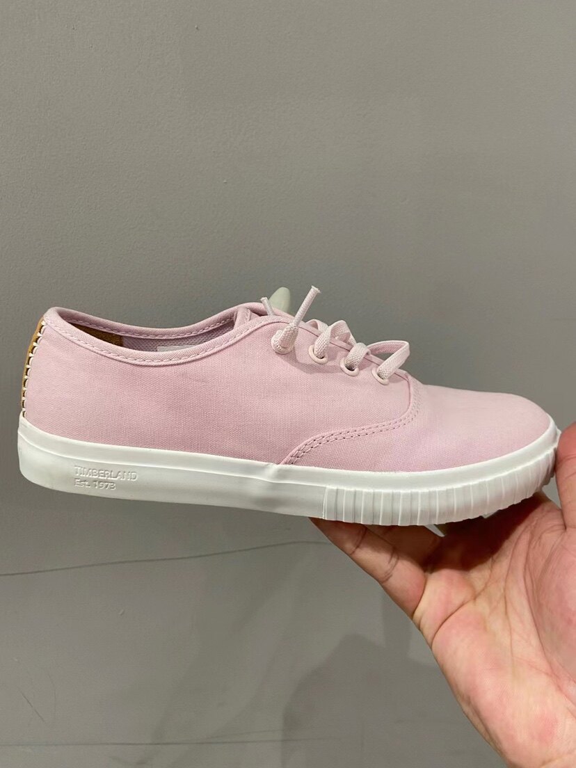Timberland添柏岚正品 女士帆布日常休闲粉色板鞋A28MJ