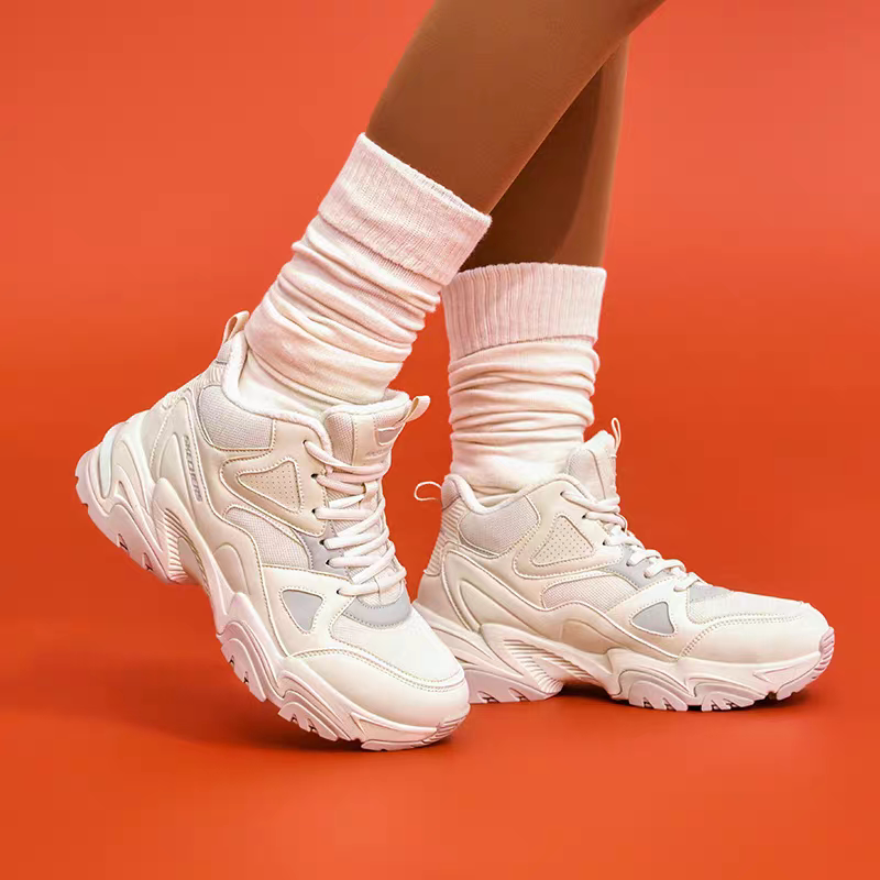Skechers斯凯奇女鞋厚底高帮鞋时尚百搭老爹鞋休闲运动鞋168023