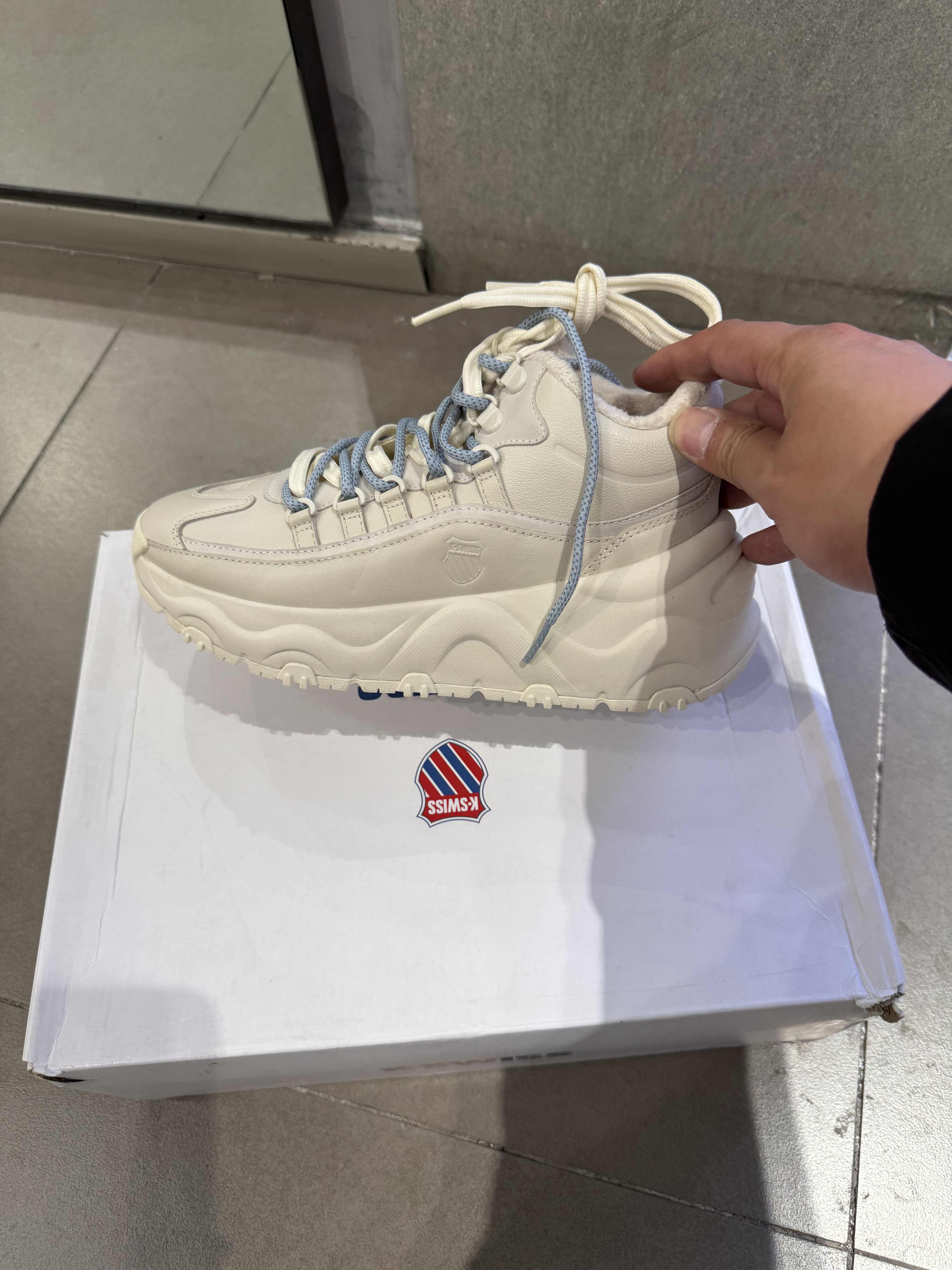 KSWISS 盖世威经典百搭 减震防滑 低帮 生活休闲鞋 女款 灰色增高