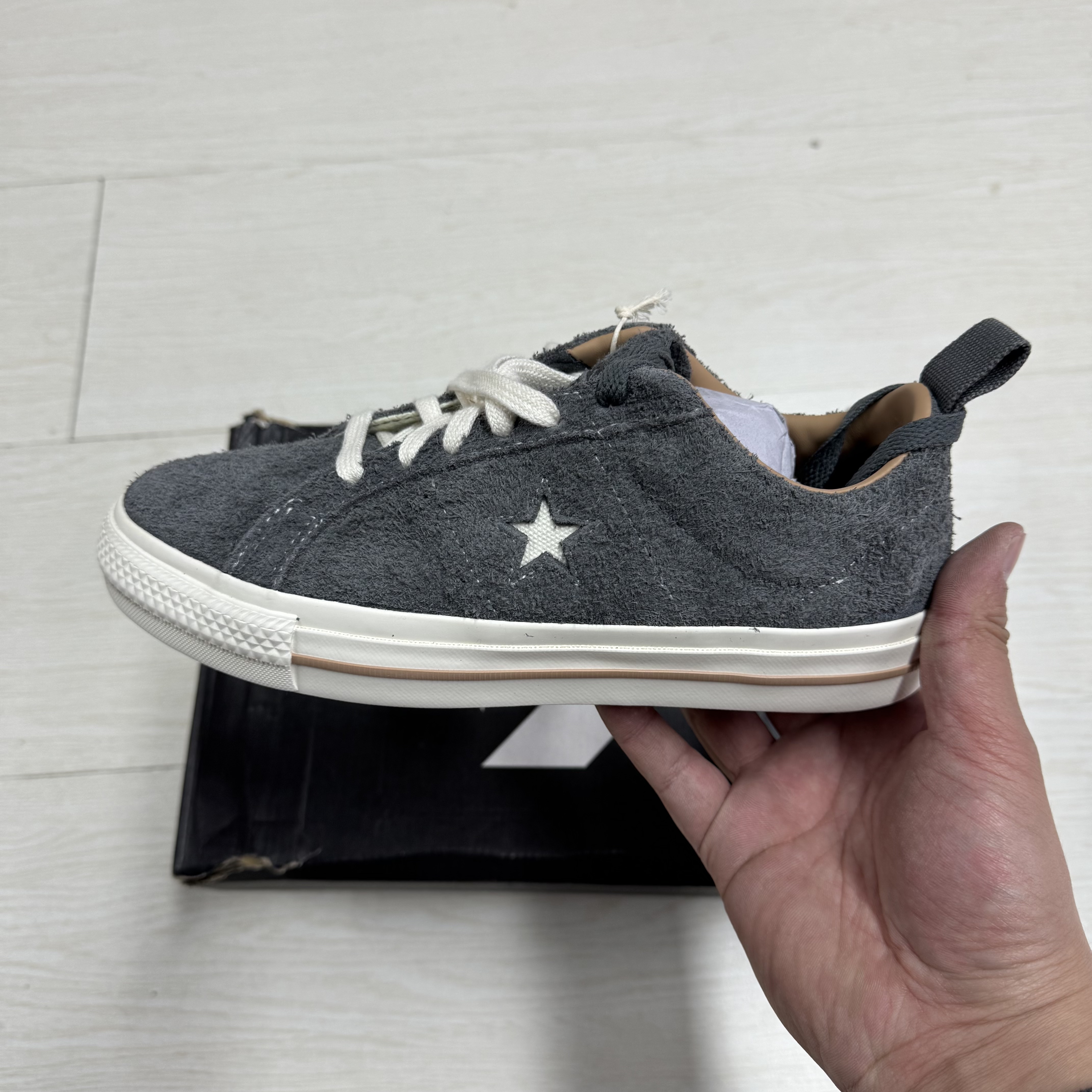 匡威one star翻毛皮灰色经典时尚纯色休闲低帮板鞋男女 A02948C