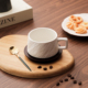轻奢美式 新款 复古石纹咖啡杯碟套装 拿铁高级感咖啡杯陶瓷杯实木碟