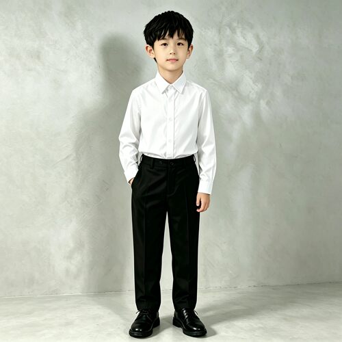 男童儿童白衬衫黑西裤礼服套装