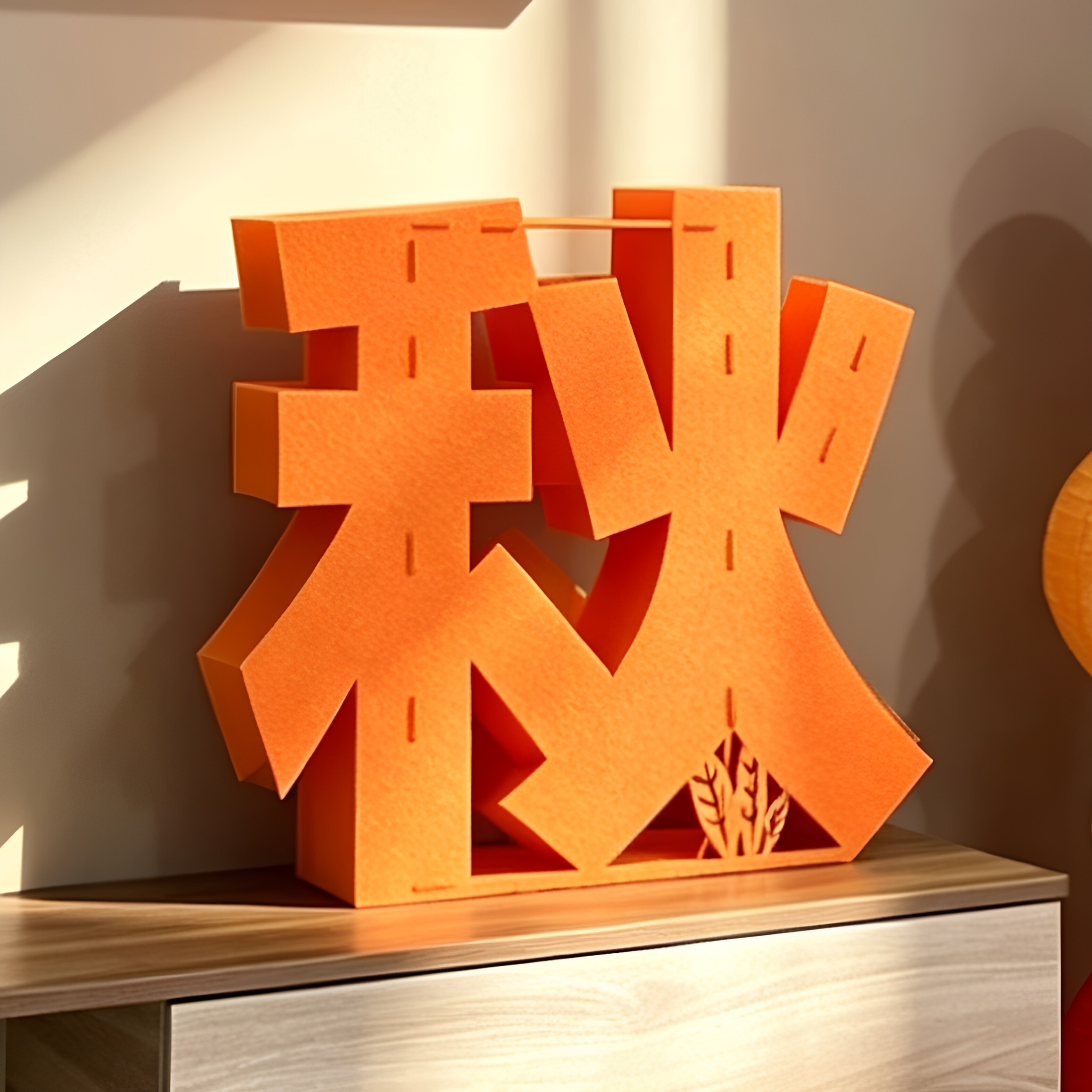 秋天中秋布置秋字立体摆件夏字橱窗气氛装饰品立体福字摆件场景图片