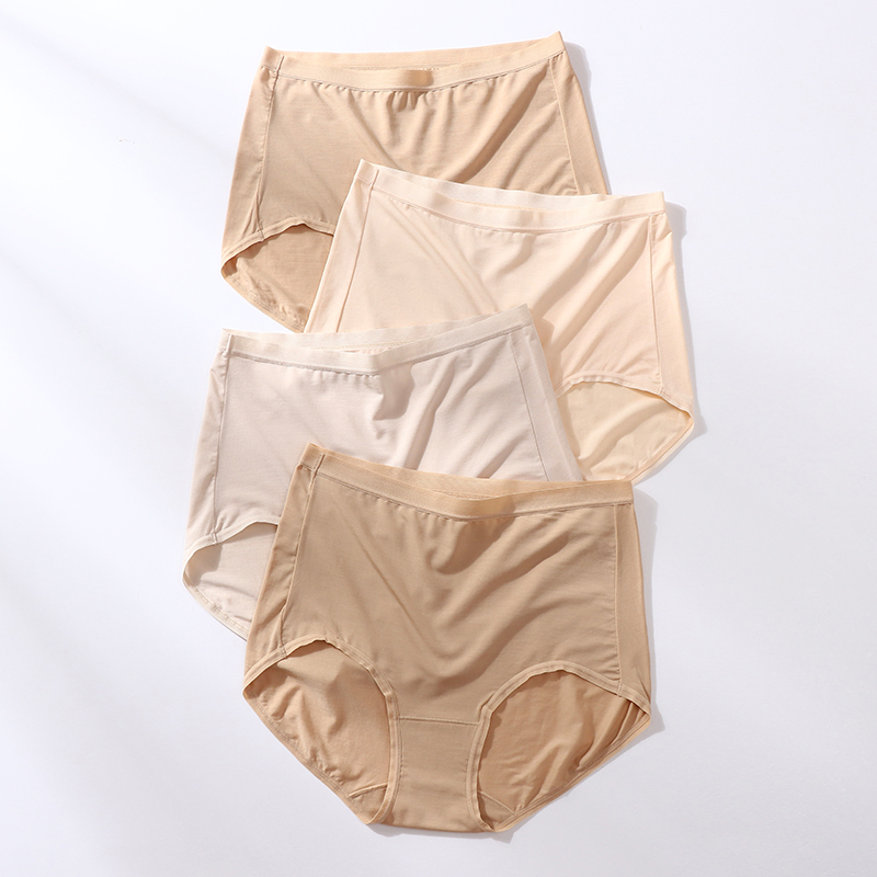 内裤女防走光隐形粉底夜肤高腰收腹轻薄裸感莫代尔女士包臀三角裤