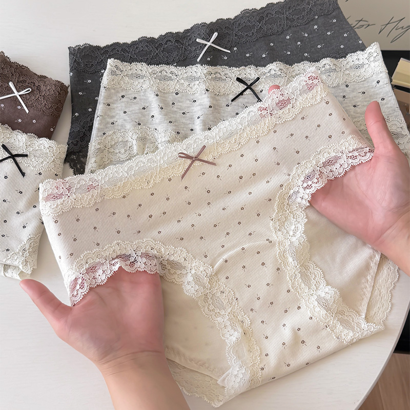 内裤女腈纶小碎花保暖亲肤软绵全棉加长底裆包臀少女柔软三角裤头