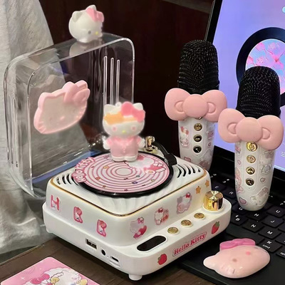 hellokitty唱片机蓝牙音箱麦克风话筒音响生日礼物送女生闺蜜中秋