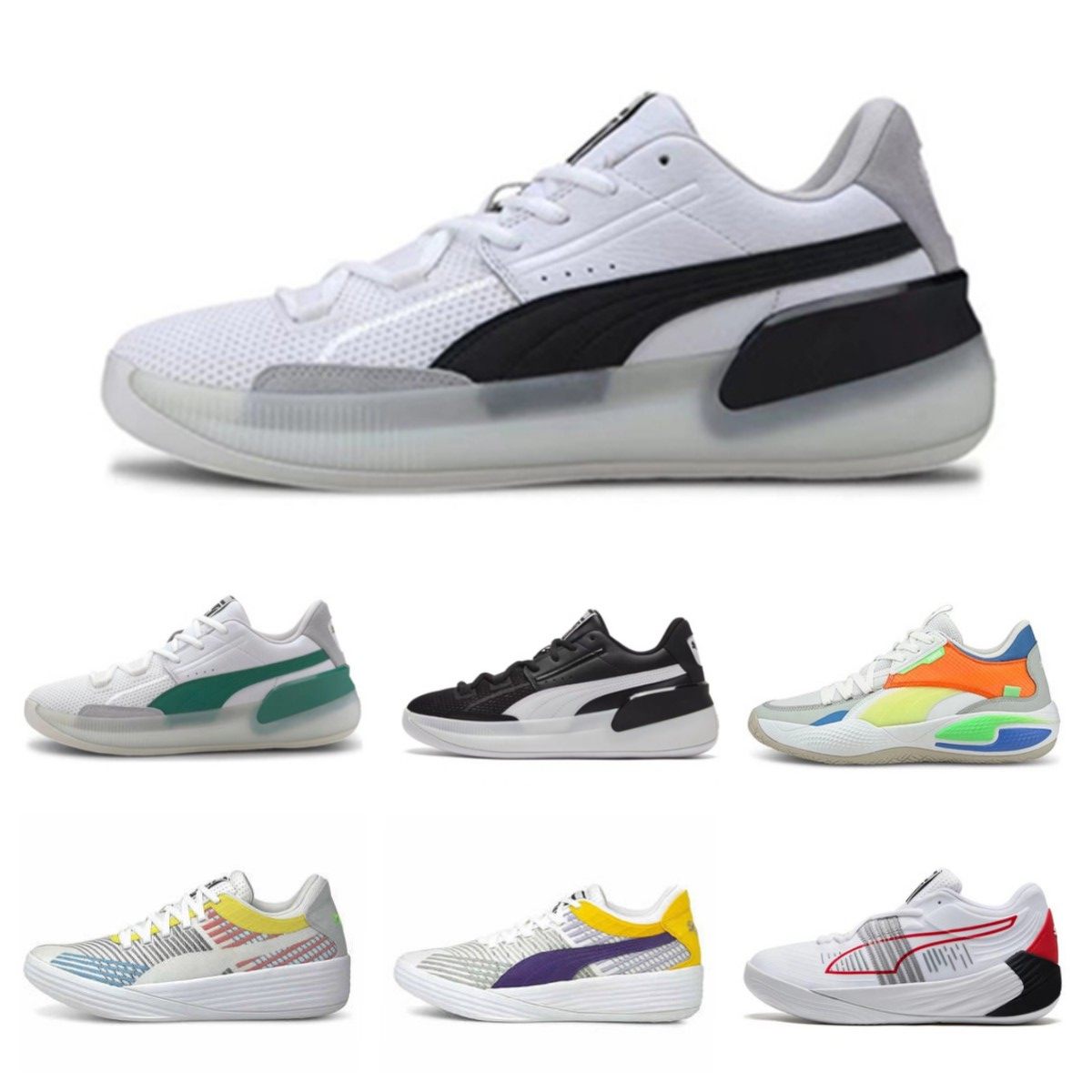 库兹马clyde hardwood男子篮球鞋黑白防滑缓震低帮实战学生运动鞋