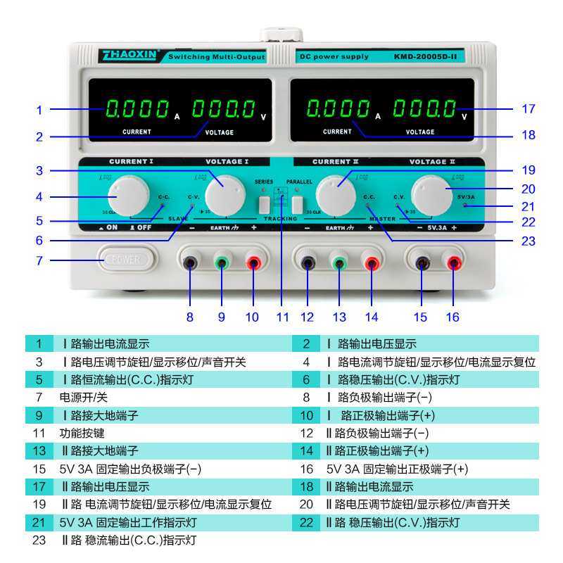 ZHAOXIN兆信KMD-20005D-II200V5A多路直流可调电源支持串并联功能