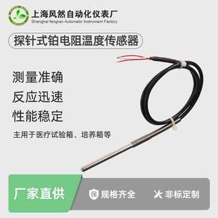 PT1000直管封装 探头式 热电阻PT100 温度传感器 铂电阻 带探针