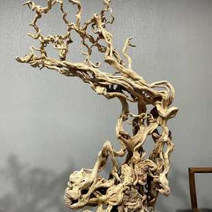 杜鹃根笔架灯架摆件书房客厅风化木根手工装饰