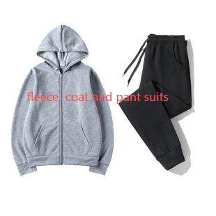 thumbnail for zip fleece coat and pant suits
