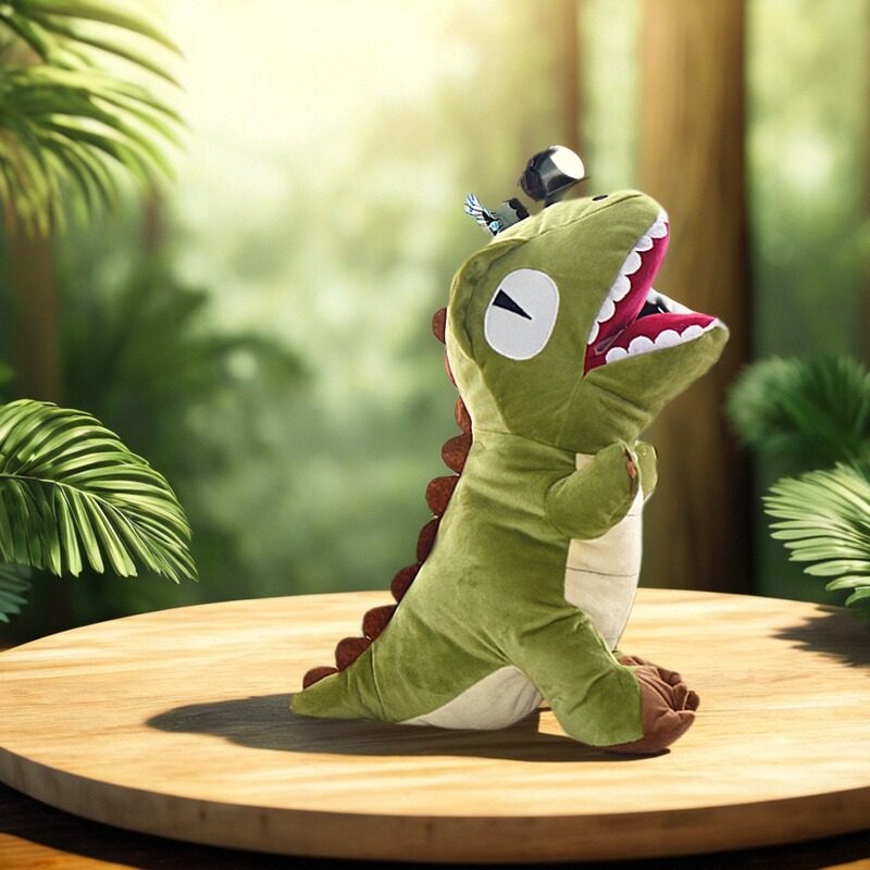 可爱恐龙暖手抱枕毛绒玩具公仔手捂ins网红可插手午睡枕儿童手偶