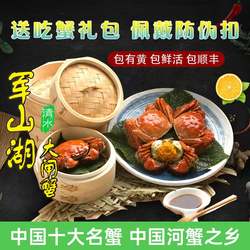 军山湖大闸蟹南昌水产现货全母蟹3.5-4两8只江西螃蟹鲜活特大大